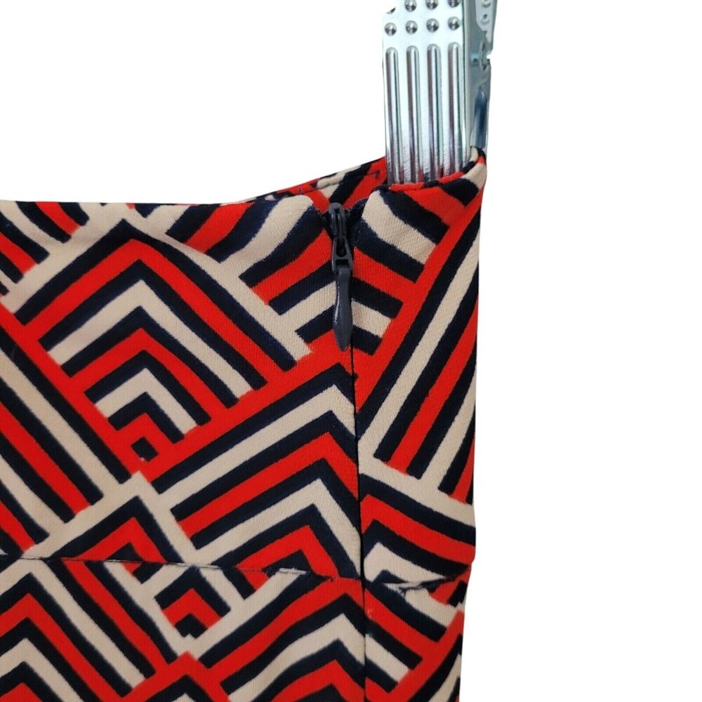 BCBG Maxazria Geometric Print Maxi Skirt Womens Size M High Slit Multicolor - Picture 5 of 9